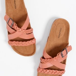 Maurices Ariel multi strap braided footbed sandal